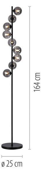 Schöner Wohnen Lampada da terra Dubai, Nero, Soggiorno / Sala da pranzo, Metallo, Moderno, Lampada da terra