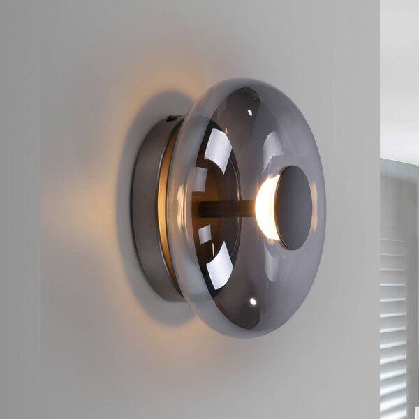 Schöner Wohnen Plafoniera a LED Posh, dimmerabile, Alluminio / Grigio / Zincato, Soggiorno / Sala da pranzo, Vetro, Moderno, Plafoniera LED