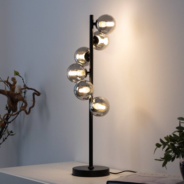 Schöner Wohnen Lampada da tavolo Dubai, Nero, Soggiorno / Sala da pranzo, Metallo, Moderno, Lampada da tavolo