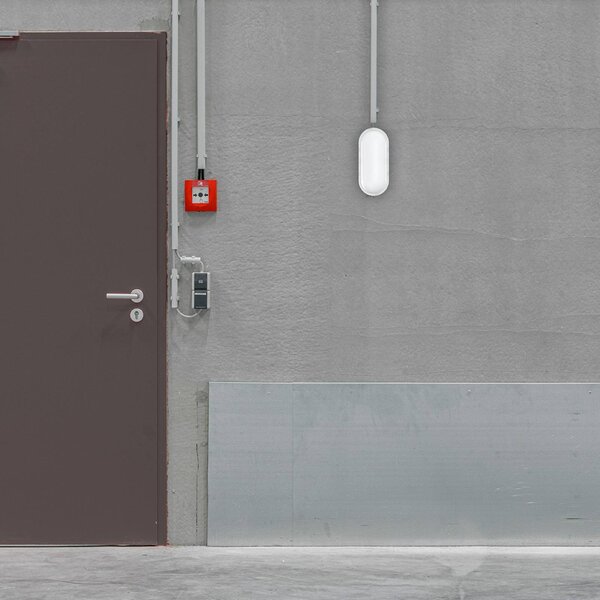 MEGATRON Applique da esterni LED Zella Neo XL Sensor, bianca, IP54 dimmerabile, Bianco / Opale, Corridoio, Plastica