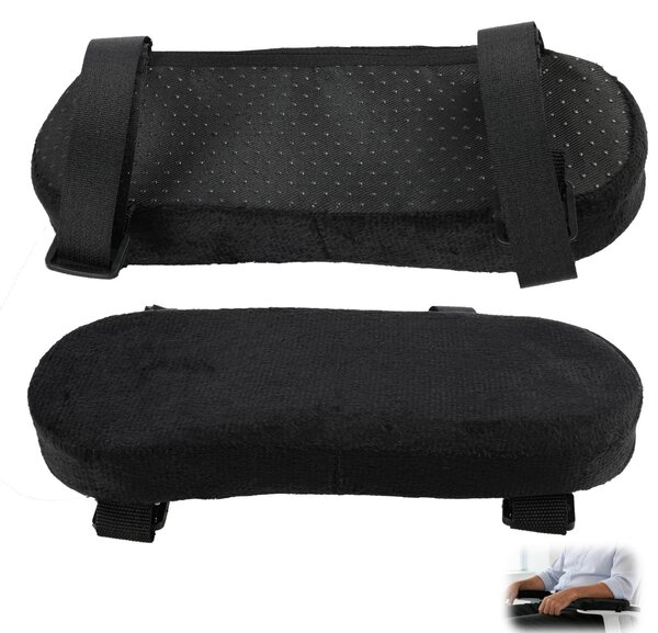 Copribraccioli in memory foam - 2 pezzi - 23,5 x 7,5 x 3 cm - Per sedia da ufficio e sedia da gaming