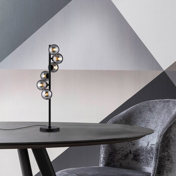 Schöner Wohnen Lampada da tavolo Dubai, Nero, Soggiorno / Sala da pranzo, Metallo, Moderno, Lampada da tavolo