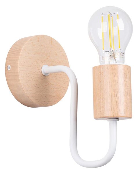 Sollux SL.1664 - Applique TIMBO 1xE27/15W/230V bianco/beige/faggio