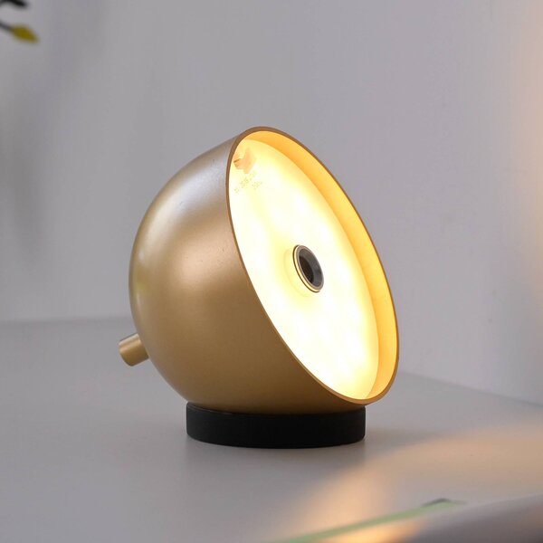 Schöner Wohnen Lampada LED da tavolo ricaricabile Bellies, color oro, IP54 dimmerabile, Ottone / Oro, Soggiorno / Sala da pranzo, Metallo, Scandinavo