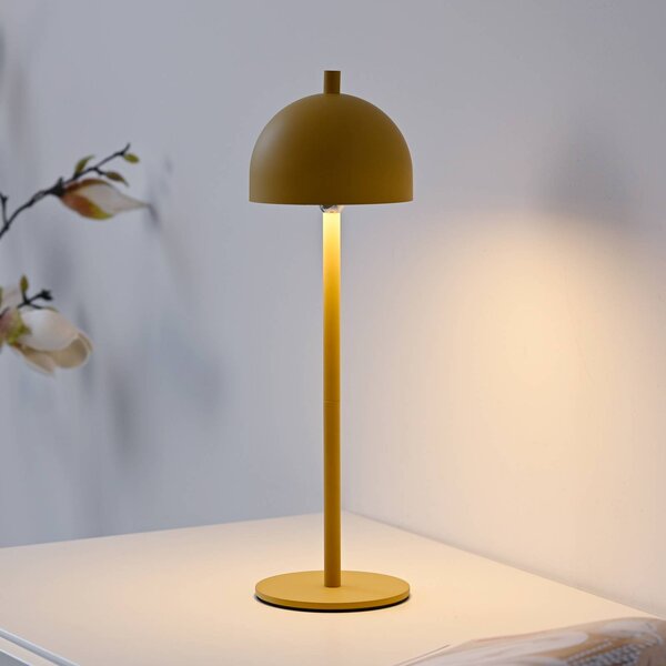 Schöner Wohnen lampada LED da tavolo ricaricabile Bellies, magia dei fiori IP54 dimmerabile, Giallo / Arancione, Soggiorno / Sala da pranzo, Metallo, Scandinavo