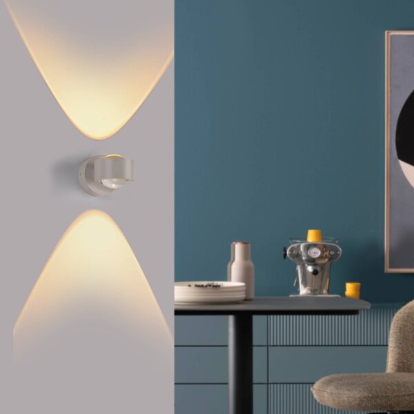 Schöner Wohnen Applique da parete a LED Chia, Crema / Ambra, Soggiorno / Sala da pranzo, Plastica, Moderno, Applique a LED