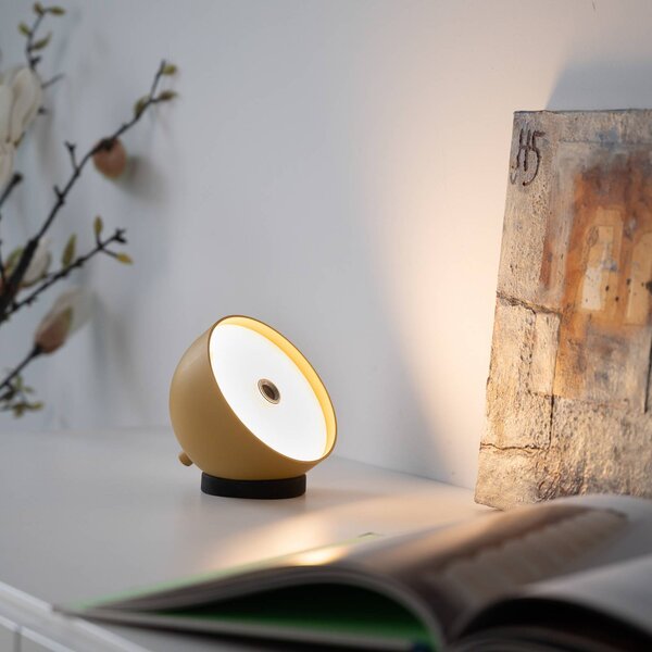 Schöner Wohnen lampada LED da tavolo ricaricabile Bellies, magia dei fiori IP54 dimmerabile, Giallo / Arancione, Soggiorno / Sala da pranzo, Metallo, Scandinavo