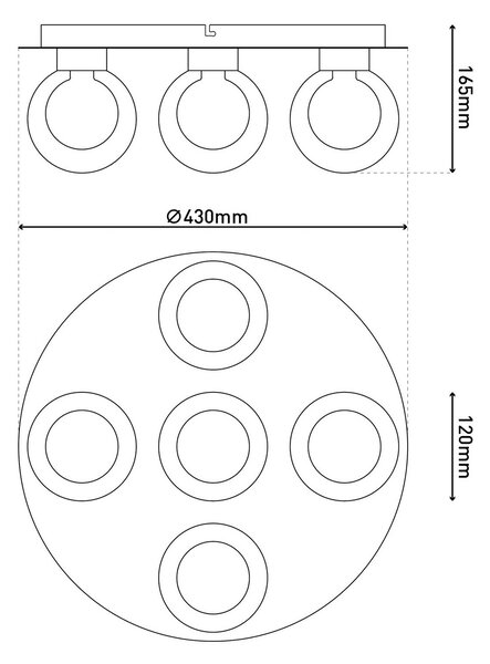 Näve Plafoniera soffitto Donika, dimmerabile, Crema / Ambra, Soggiorno / Sala da pranzo, Vetro, Plafoniera