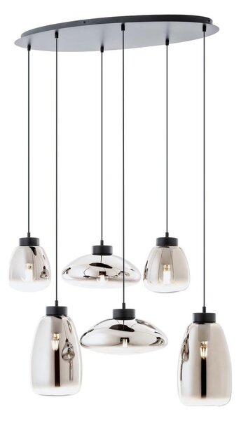 Redo 01-3212 - Lampadario a sospensione con filo LUKE 6xE27/42W/230V nero