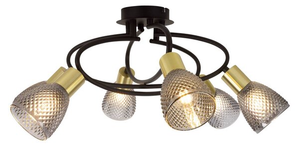Näve Plafoniera soffitto Lindita, Alluminio / Grigio / Zincato, Soggiorno / Sala da pranzo, Vetro, Plafoniera