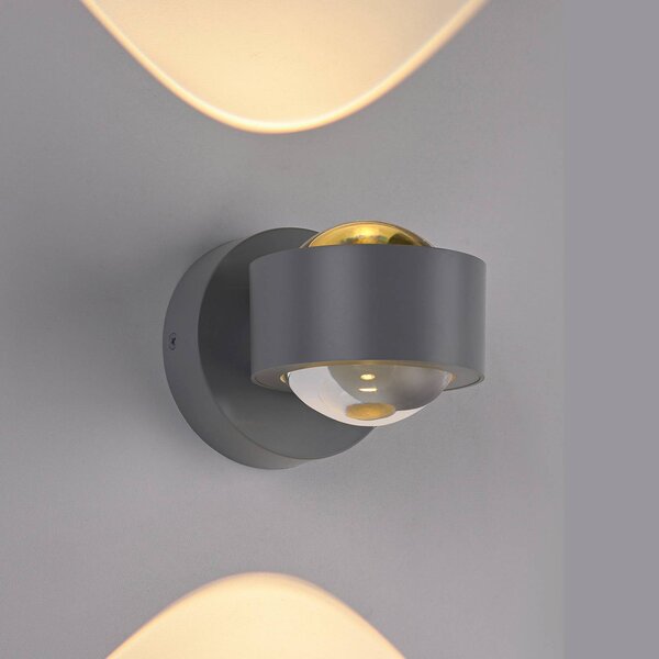 Schöner Wohnen Applique da parete a LED Chia, Alluminio / Grigio / Zincato, Soggiorno / Sala da pranzo, Plastica, Moderno, Applique a LED