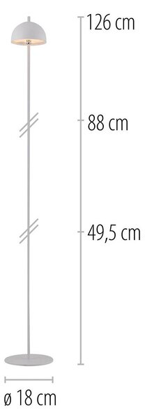 Schöner Wohnen Lampada LED da pavimento ricaricabile Bellis, bianca, IP54 dimmerabile, Bianco / Opale, Soggiorno / Sala da pranzo, Metallo, Scandinavo