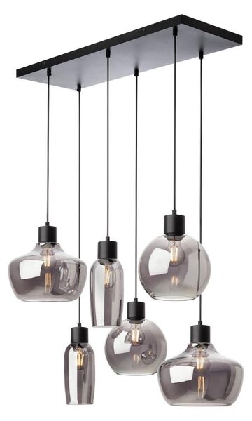 Redo 01-4047 - Lampadario a sospensione con filo ATLANTIS 6xE27/42W/230V nero