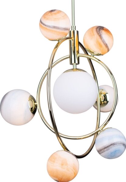 MAXLIGHT P0378 - Lampadario a sospensione con supporto rigido COSMOS 7xG9/40W/230V oro