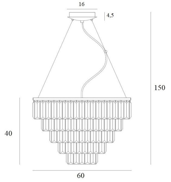 MAXLIGHT P0424 - Lampadario a sospensione con filo MONACO 15xG9/40W/230V diametro 60 cm oro