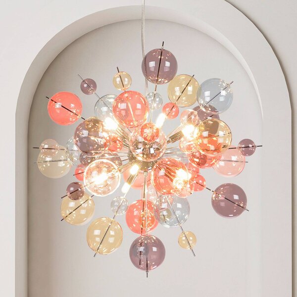 Näve Lampada a sospensione in vetro Explosion, dimmerabile, Multicolore, Soggiorno / Sala da pranzo, Vetro, Lampada a sospensione