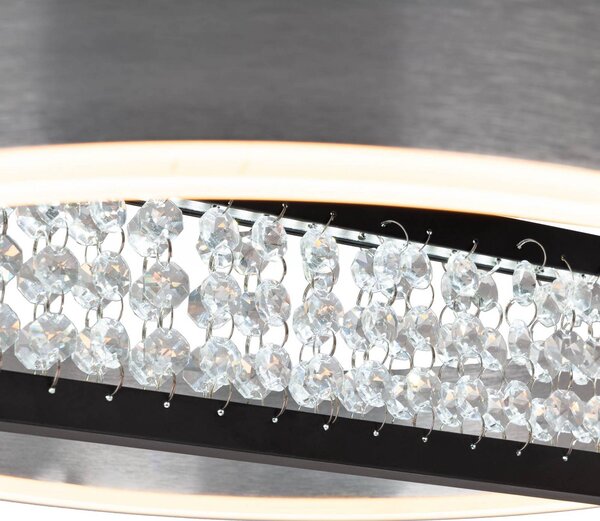 Näve Lampada LED a sospensione Yvaris, argento, CCT, telecomando dimmerabile, Alluminio / Grigio / Zincato, Soggiorno / Sala da pranzo, Metallo, Moderno