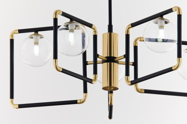 Jupiter 1985 - Lampadario a sospensione con supporto rigido IBRA 5xG9/10W/230V nero/oro
