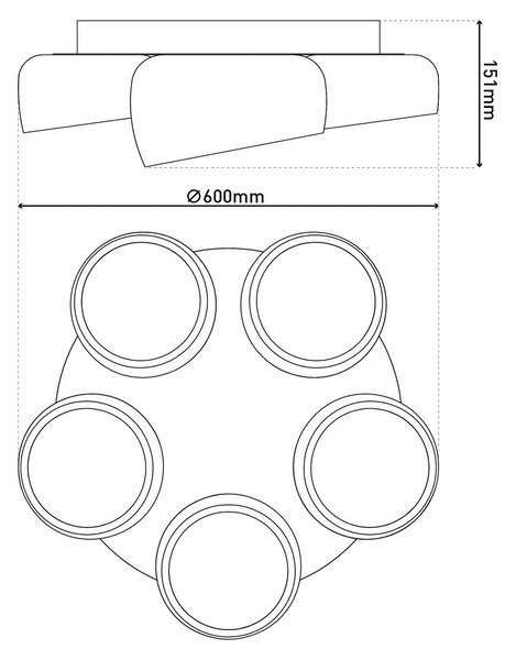 Näve Plafoniera a LED Eliora, dimmerabile, Bianco / Opale, Soggiorno / Sala da pranzo, Metallo, Moderno, Plafoniera LED