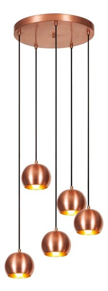Lampadario a sospensione con filo SIVANI 5xE27/40W/230V rame