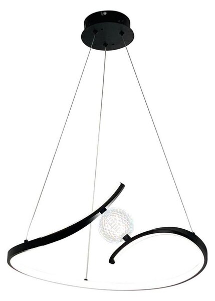Lampadario LED a sospensione con filo PERLA LED/34W/230V nero