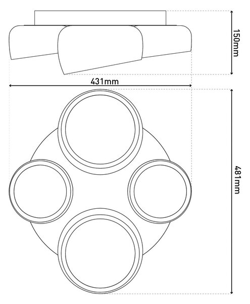 Näve Plafoniera a LED Eliora, dimmerabile, Bianco / Opale, Soggiorno / Sala da pranzo, Metallo, Moderno, Plafoniera LED