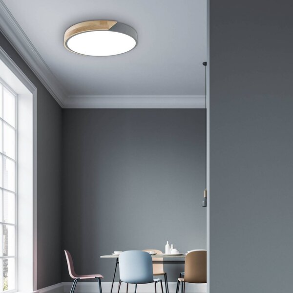 Näve Plafoniera a LED Borneo, dimmerabile, Legno chiaro, Soggiorno / Sala da pranzo, Legno, Moderno, Plafoniera LED