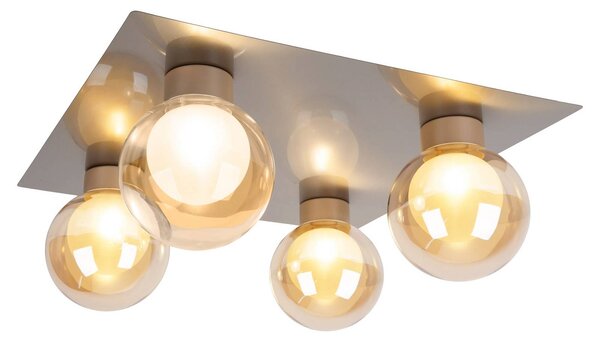 Näve Plafoniera soffitto Donika, dimmerabile, Crema / Ambra, Soggiorno / Sala da pranzo, Vetro, Plafoniera
