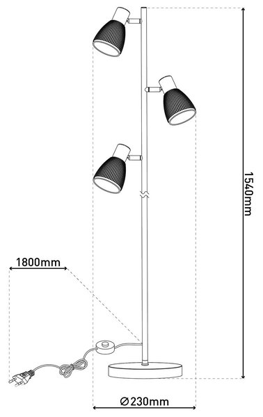 Näve Lampada da terra Lindita, Alluminio / Grigio / Zincato, Soggiorno / Sala da pranzo, Vetro, Lampada da terra