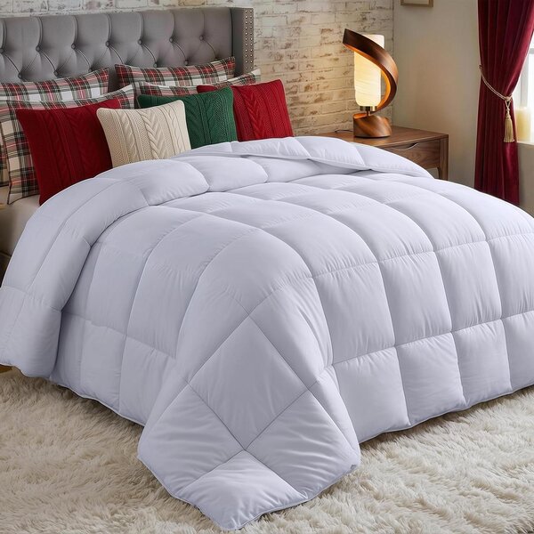 Piumino copripiumino - Alternativa al piumino - Calore e comfort - Cuciture a scatola - 200x220 cm - Bianco