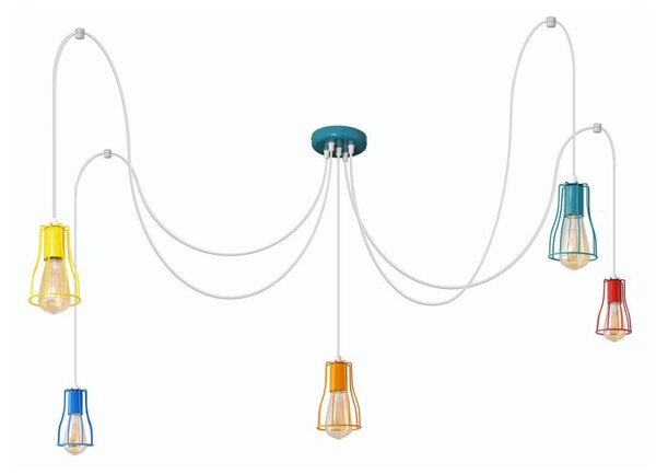 Lampadario a sospensione con filo TUBE 5xE27/20W/230V ragno