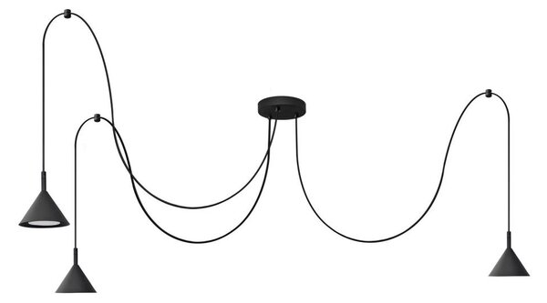 Lampadario a sospensione con filo ETNA 3xGX53/10W/230V ragno nero