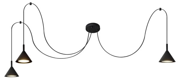 Lampadario a sospensione con filo ETNA LONG 3xGX53/10W/230V ragno nero