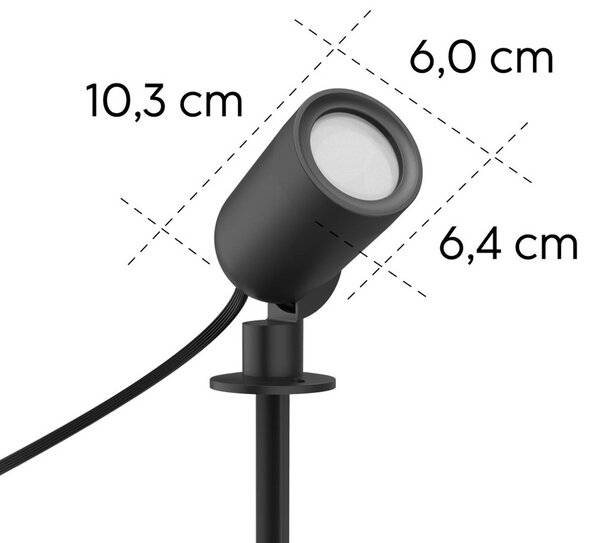 Hama Smart faretto a LED con picchetto da terra, nero WLAN, IP65 RGBW, dimmerabile, Nero, Plastica, Moderno