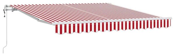 Tende da sole retrattili elettriche - 300 x 250 cm, colore rosso e bianco