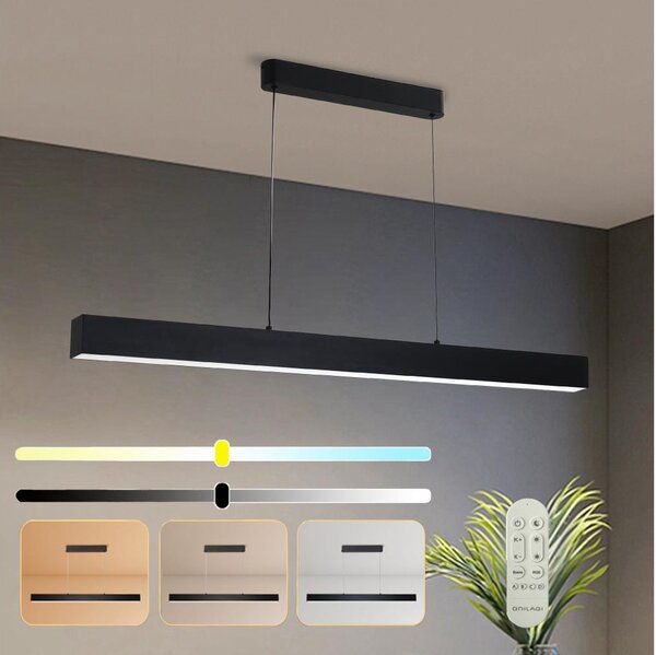 Brilagi - Lampadario LED dimmerabile SLEEKLINE SMART LED/40W/230V Wi-Fi Tuya black+RC