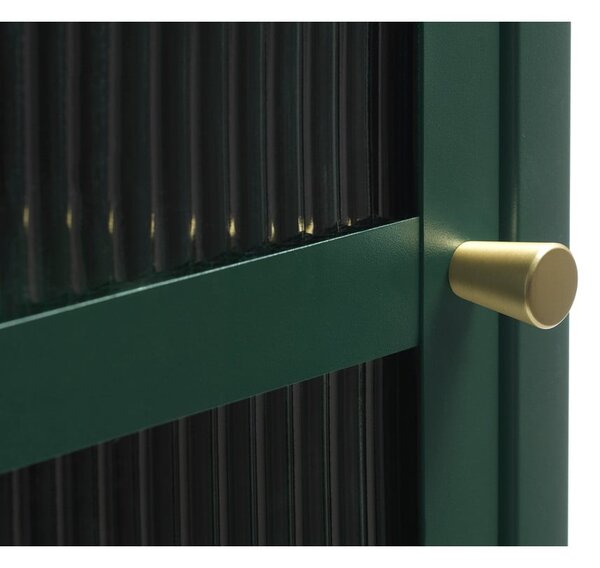 Vetrina in metallo verde Bronco, altezza 160 cm - Unique Furniture
