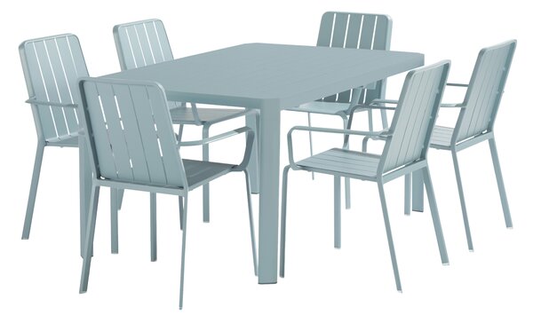 Tavolo da giardino allungabile Idaho NATERIAL in alluminio blu per 8 persone  97/149x100cm