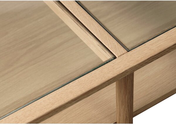 Tavolino in vetro colore naturale 60x120 cm Elba - Unique Furniture
