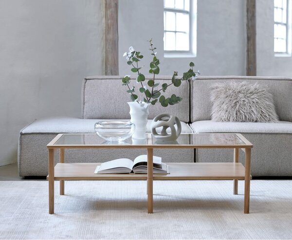 Tavolino in vetro colore naturale 60x120 cm Elba - Unique Furniture