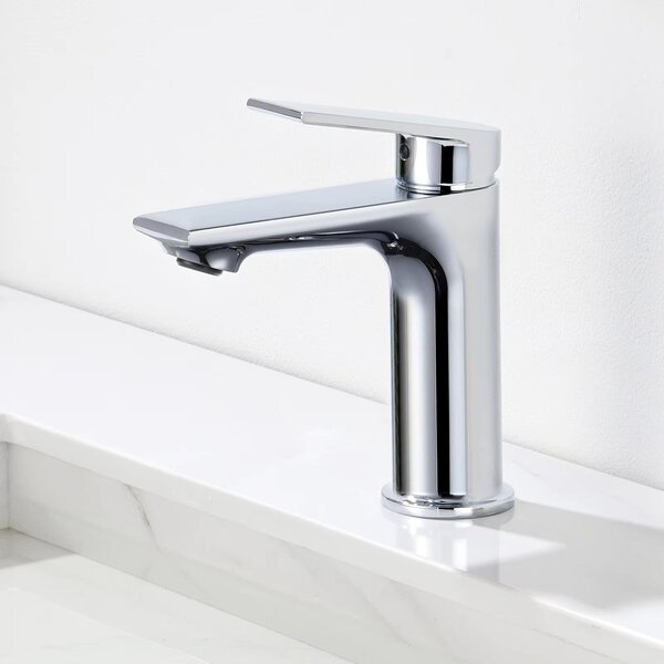 Miscelatore per lavabo - Rubinetto per lavabo - Miscelatore monocomando - Cartuccia in Vetroceramica - Montaggio a foro singolo - Acqua calda e fredda - Montaggio a incasso - Cromo