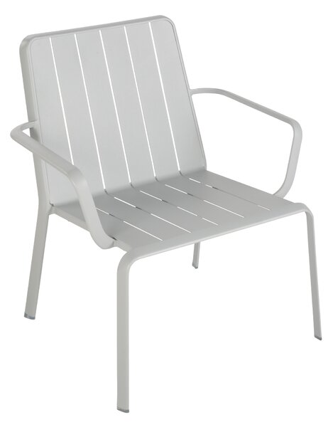 Sedia da giardino senza cuscino Idaho NATERIAL con braccioli in alluminio con seduta in alluminio grigio / argento