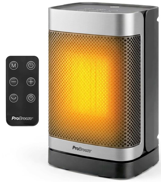 Stufa a piastre riscaldanti in Vetroceramica - Potenza: 1500 W - Oscillazione: 60 gradi - Termostato ecologico - Silenziosa, ideale per camera da letto e ufficio