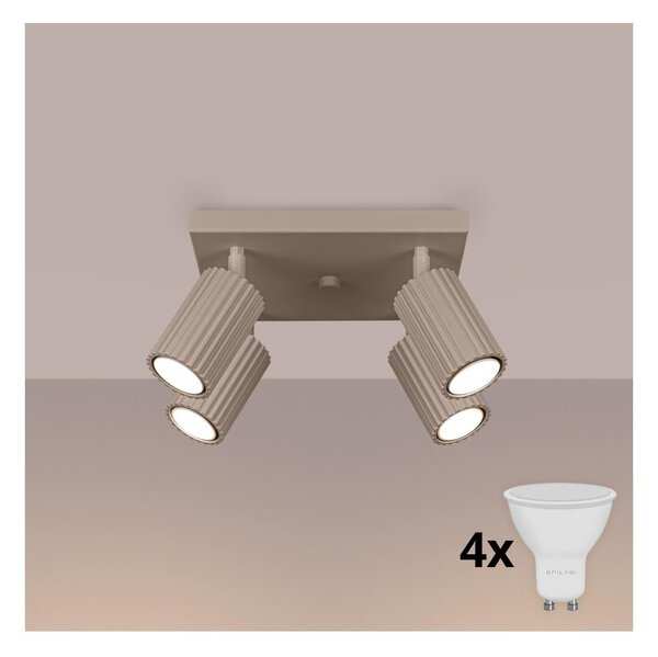 Brilagi - Faretto LED CRESTO 4x GU10/10W/230V taupe