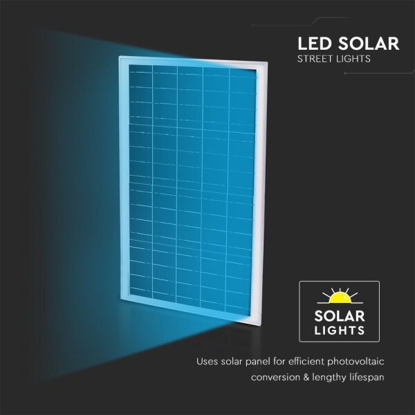 Lampada solare LED dimmerabile 50W 6,4V 6000K IP65 con telecomando