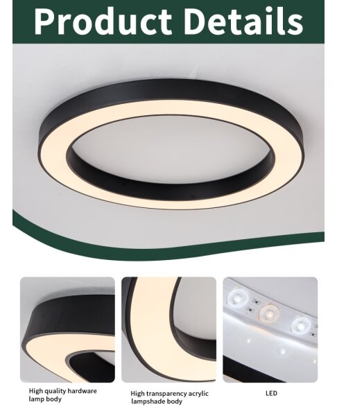 Immax NEO 07210L-Luce LED dimmerabile PASTEL LED/68W/230V 95cm nero Tuya+RC