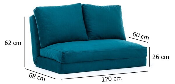 Divano letto color petrolio 120 cm Taida - Balcab Home