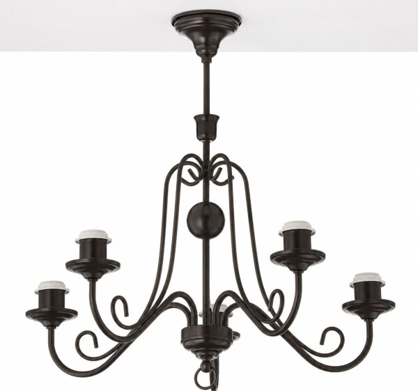 Jupiter 2187 - Lampadario a stelo ARKADA 5xE27/15W/230V nero/bianco