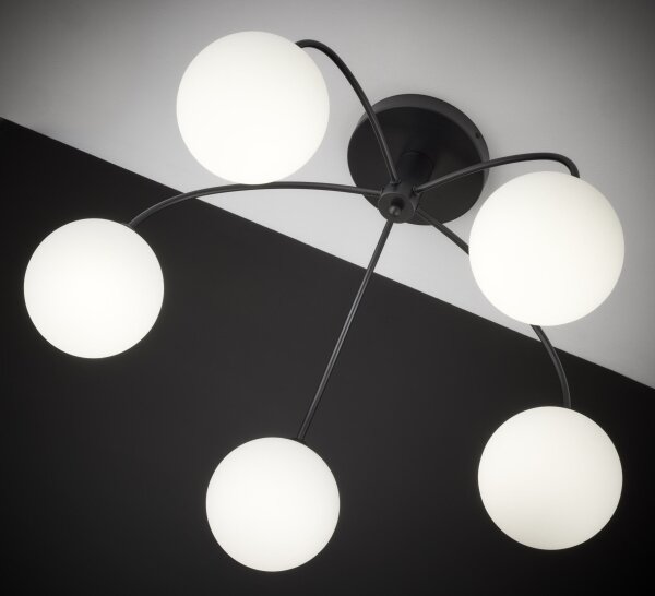 Jupiter 2169 - Lampadario a plafone NOLA 5xE27/15W/230V nero