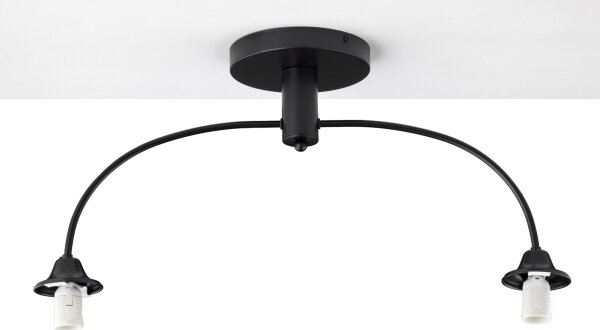 Jupiter 2170 - Lampadario a soffitto NOLA 2xE27/15W/230V nero